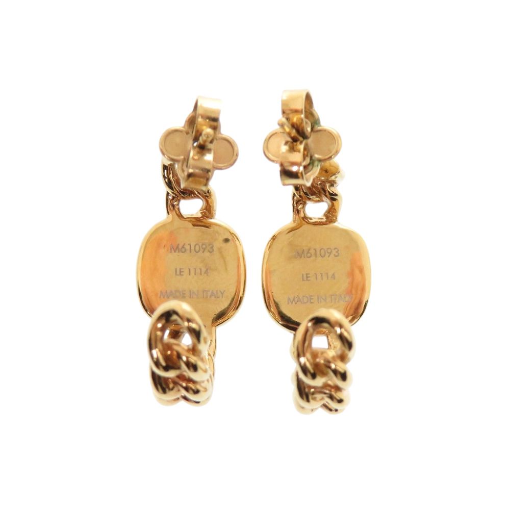Louis Vuitton Logo Chain Metal Gold Earrings — view 2
