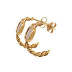 Louis Vuitton Logo Chain Metal Gold Earrings — view 4