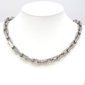 Louis Vuitton Necklace Chain Monogram Silver Color Metal Length 54.5