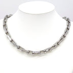 Louis Vuitton Necklace Chain Monogram Silver Color Metal Length 54.5