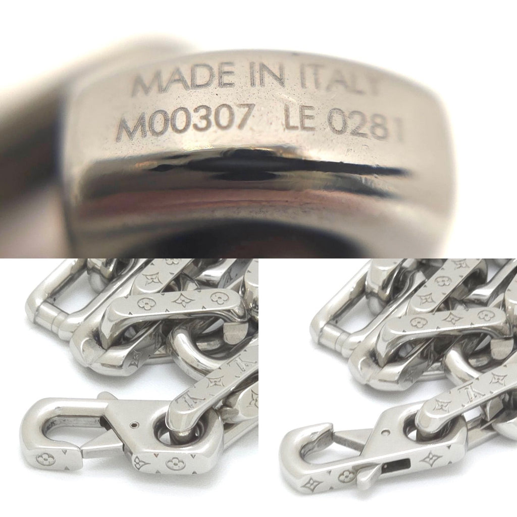 Louis Vuitton Necklace Chain Monogram Silver Color Metal Length 54.5 — view 6