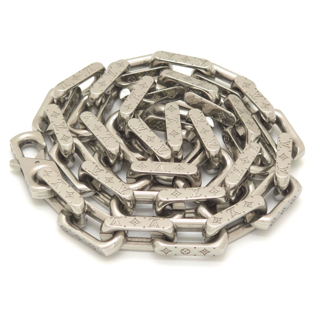Louis Vuitton Necklace Chain Monogram Silver Color Metal Length 54.5 — view 5