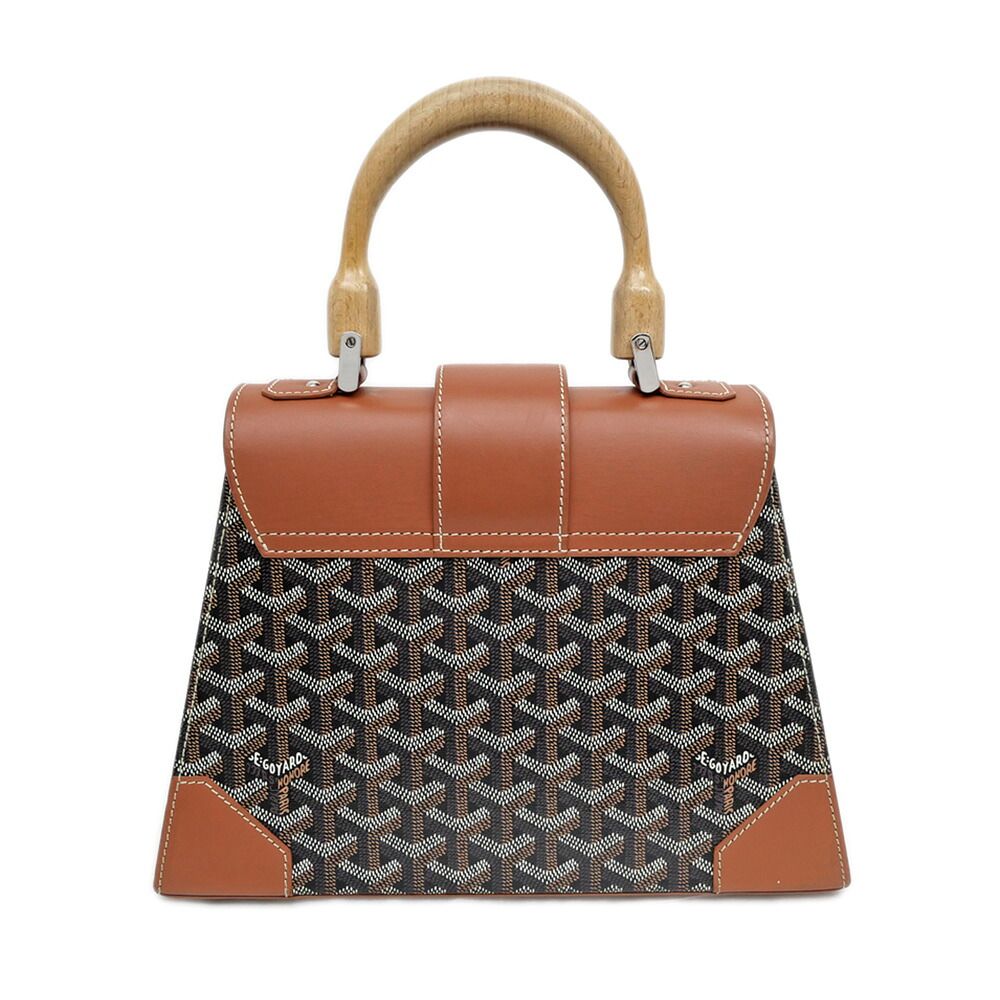 Goyard Saigon PM Brown Leather Handbag — view 2