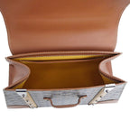 Goyard Saigon PM Brown Leather Handbag — view 8