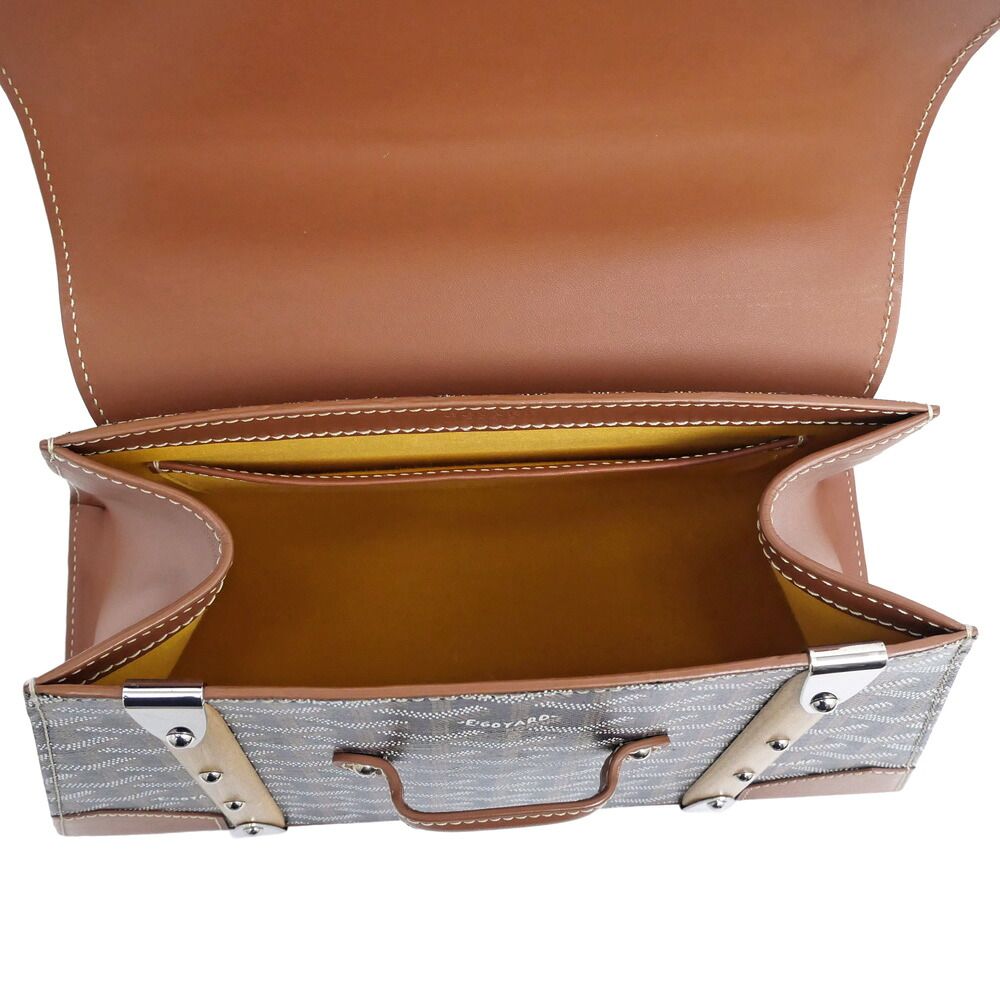 Goyard Saigon PM Brown Leather Handbag — view 8