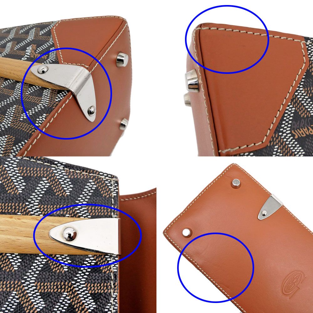 Goyard Saigon PM Brown Leather Handbag — view 7