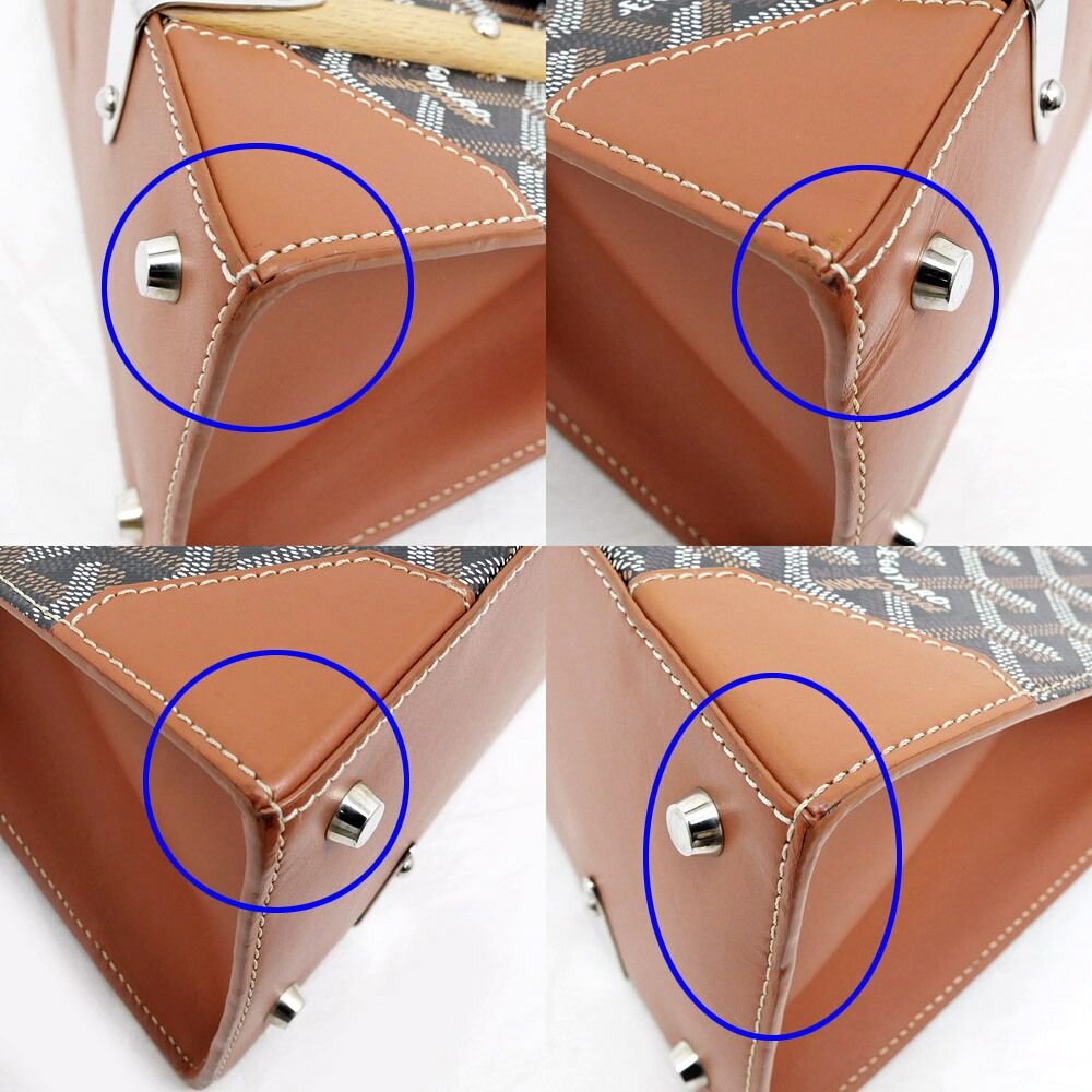 Goyard Saigon PM Brown Leather Handbag — view 6