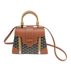 Goyard Saigon PM Brown Leather Handbag — view 5