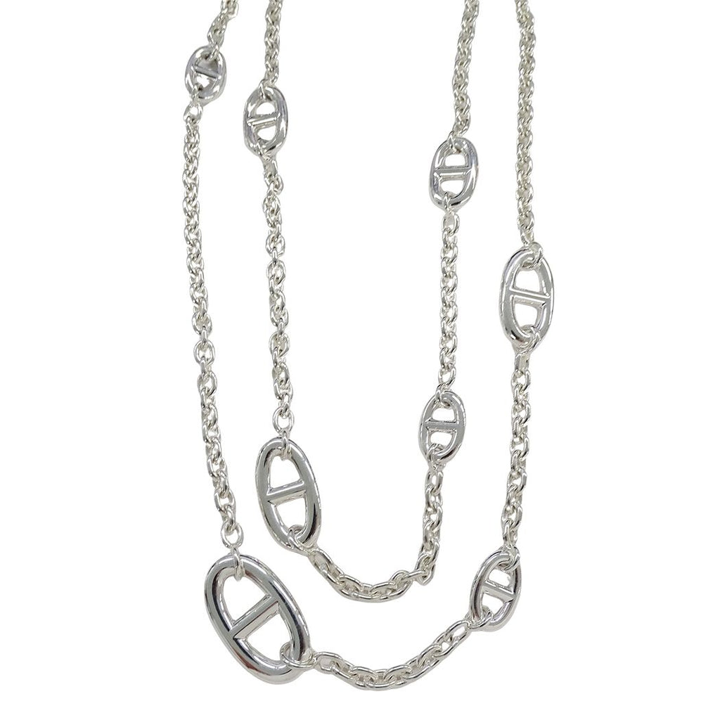Hermes Necklace Chaine D'ancre Farandole 80 Silver Long Polished — view 3