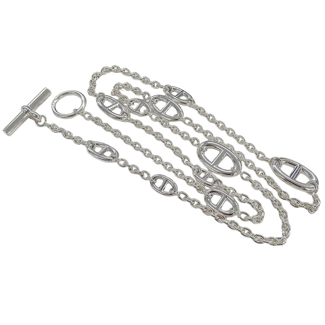 Hermes Necklace Chaine D'ancre Farandole 80 Silver Long Polished — view 4