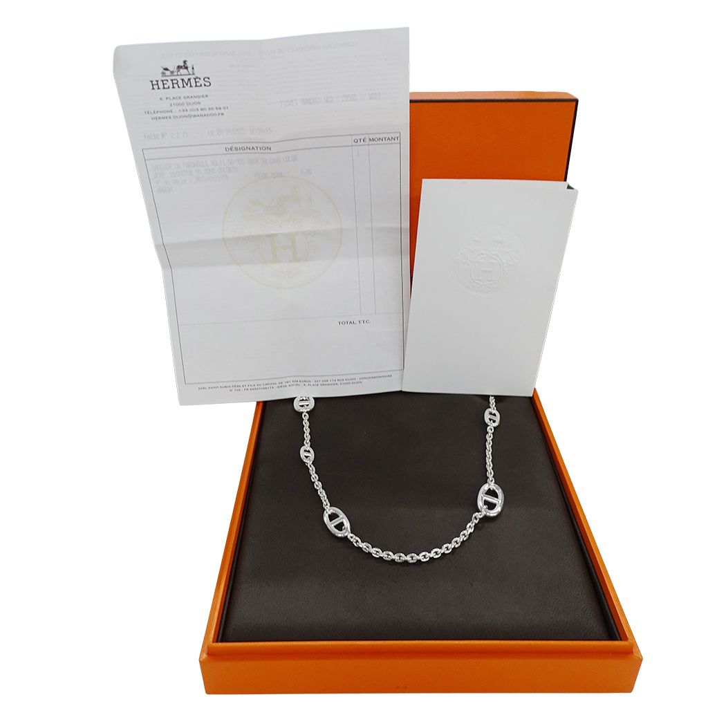 Hermes Necklace Chaine D'ancre Farandole 80 Silver Long Polished — view 7