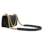 Chanel Shoulder Bag Boy 20 Lambskin Black Matt Togo Chain — view 2