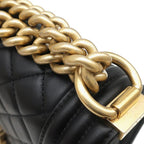 Chanel Shoulder Bag Boy 20 Lambskin Black Matt Togo Chain — view 6