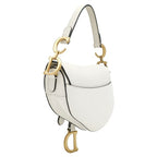 Dior Shoulder Bag Small Grain Calf Leather White Gold — view 2