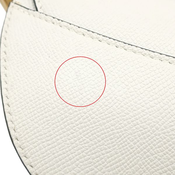 Dior Shoulder Bag Small Grain Calf Leather White Gold — view 8