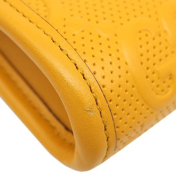 Gucci Shoulder Bag GG Embossed Mini Bag Leather Yellow Silver — view 4