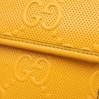 Gucci Shoulder Bag GG Embossed Mini Bag Leather Yellow Silver — view 6
