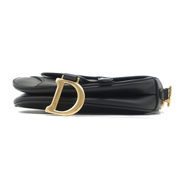 Dior 2-Way Saddle Bag Mini Leather Black Gold — view 3