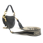 Dior 2-Way Saddle Bag Mini Leather Black Gold — view 2