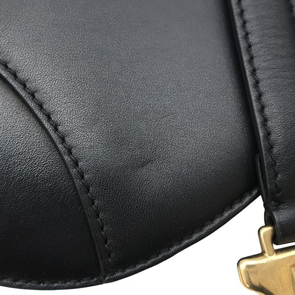 Dior 2-Way Saddle Bag Mini Leather Black Gold — view 7
