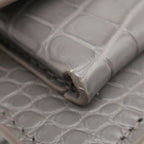 Saint Laurent Chain Wallet Sunset Leather Gray Silver Croco Shoulder — view 5