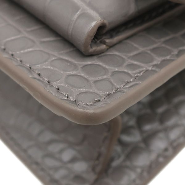Saint Laurent Chain Wallet Sunset Leather Gray Silver Croco Shoulder — view 4