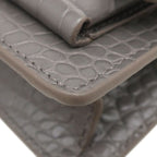 Saint Laurent Chain Wallet Sunset Leather Gray Silver Croco Shoulder — view 4