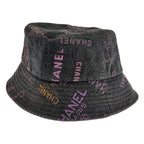 Chanel Logo Denim Bucket Hat Gray — view 2