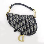Dior Saddle Bag 2-Way Oblique Navy Beige — view 3