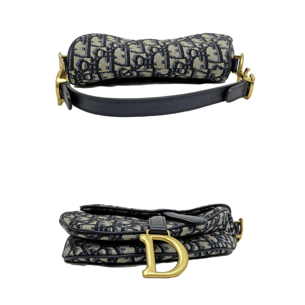 Dior Saddle Bag 2-Way Oblique Navy Beige — view 5