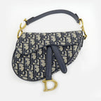 Dior Saddle Bag 2-Way Oblique Navy Beige — view 2