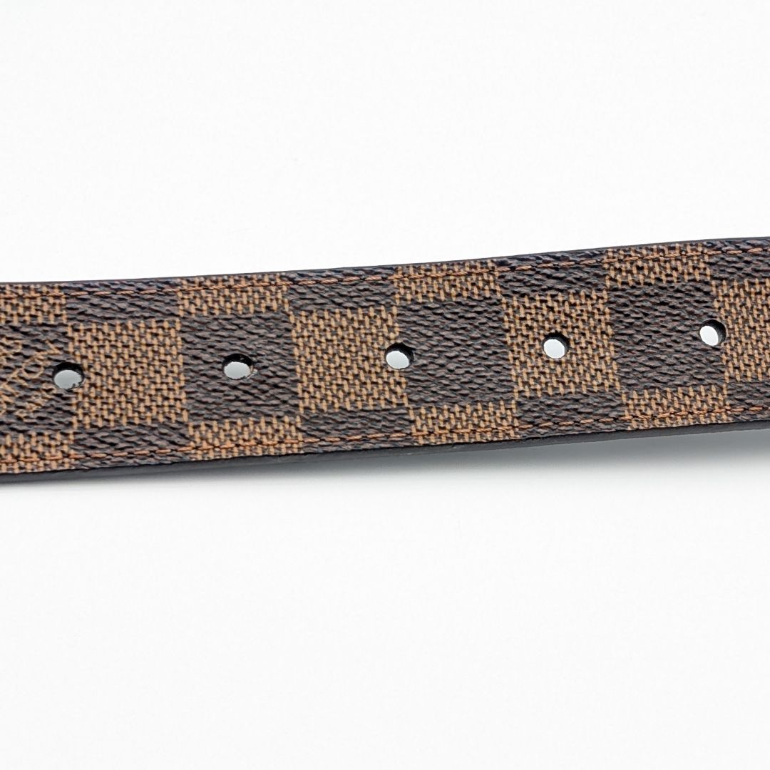 Louis Vuitton Ceinture Carre Damier Belt Logo Silver — view 6