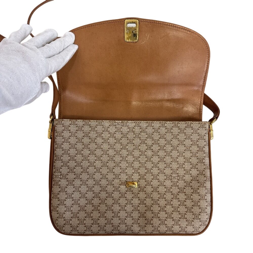 Celine Triomphe Vintage Total Pattern Logo Pochette Wallet Macadam Shoulder — view 5