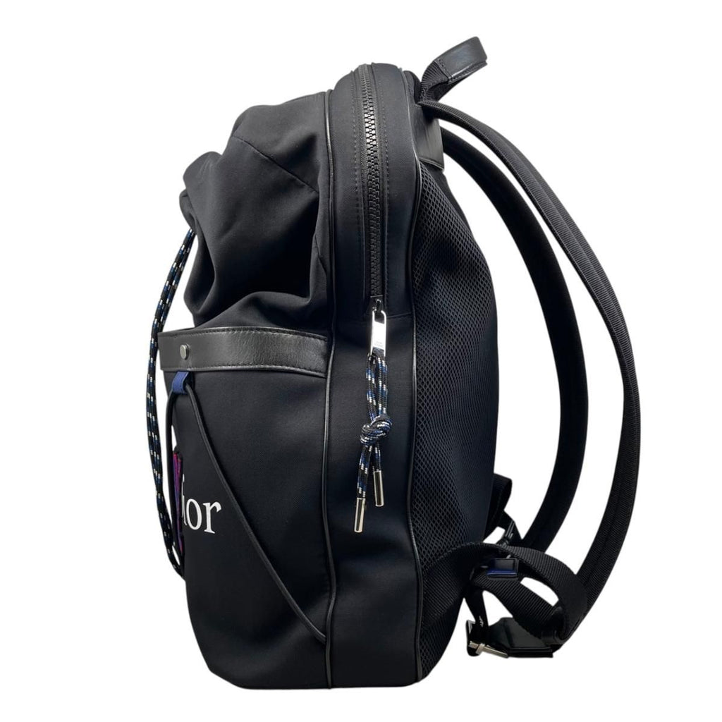 Dior Backpack Newave Embroidery Logo Black Blue New Wave — view 3