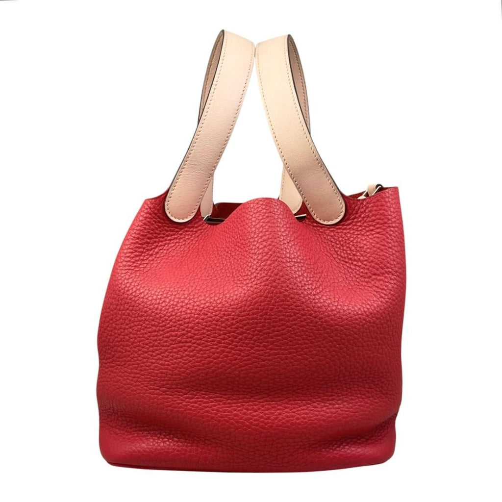 Hermes Handbag Picotin Lock Touch MM Taurillon Clemence Swift Rouge Tomato Rose — view 3