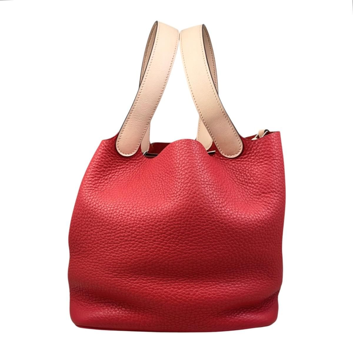Hermes Handbag Picotin Lock Touch MM Taurillon Clemence Swift Rouge Tomato Rose — view 3