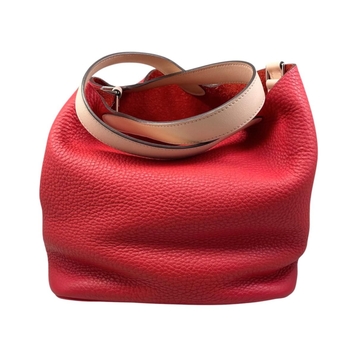 Hermes Handbag Picotin Lock Touch MM Taurillon Clemence Swift Rouge Tomato Rose — view 5