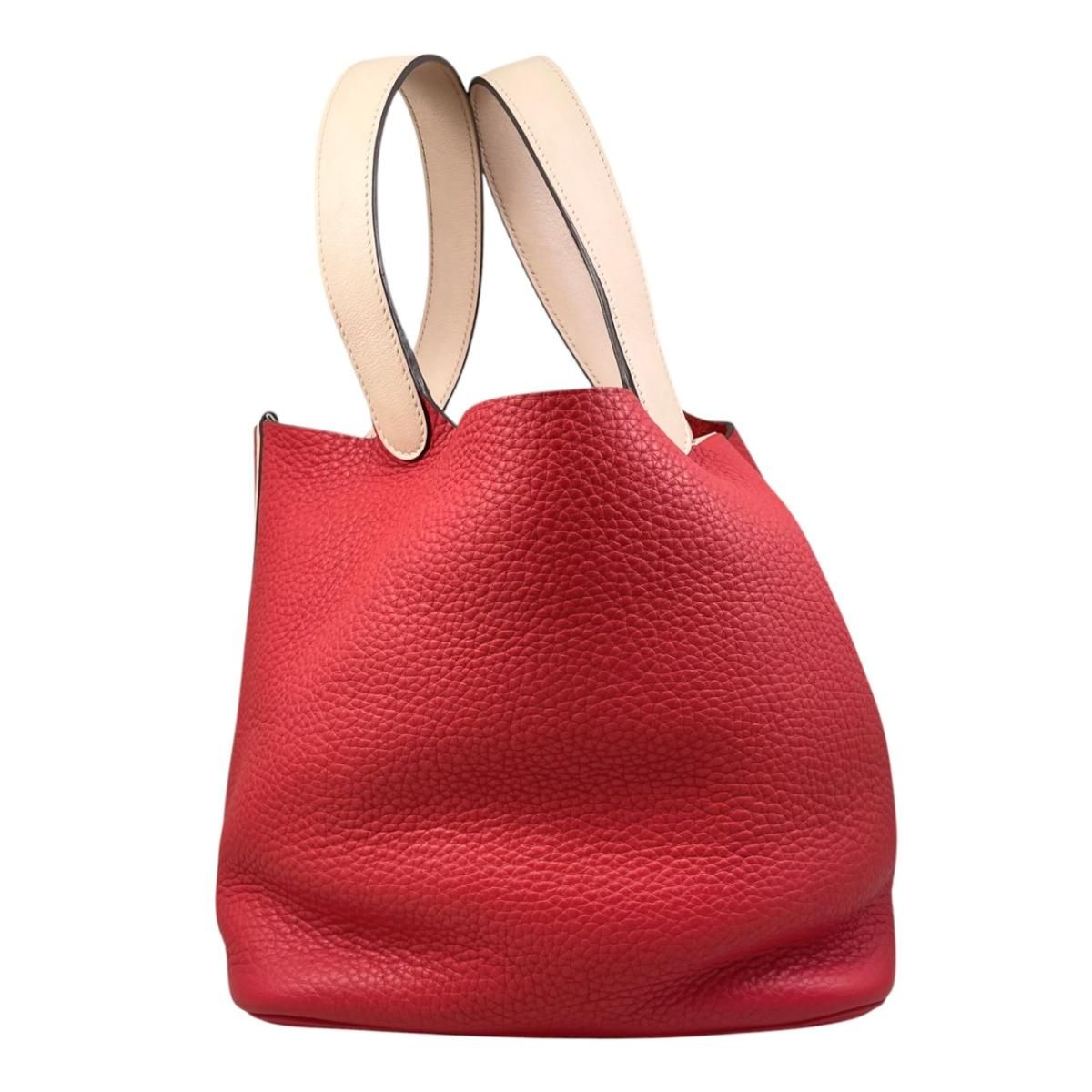 Hermes Handbag Picotin Lock Touch MM Taurillon Clemence Swift Rouge Tomato Rose — view 4