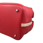 Hermes Handbag Picotin Lock Touch MM Taurillon Clemence Swift Rouge Tomato Rose — view 8