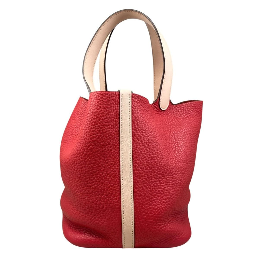 Hermes Handbag Picotin Lock Touch MM Taurillon Clemence Swift Rouge Tomato Rose — view 2