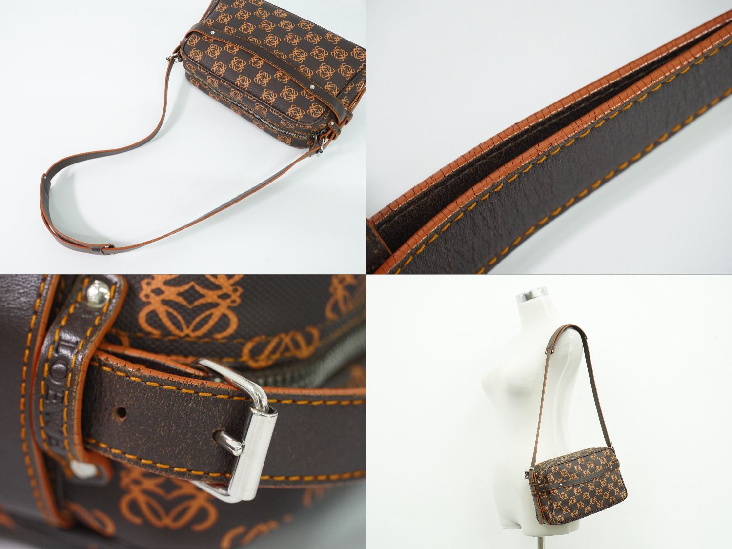Loewe Anagram Shoulder Bag Brown Orange Second — view 6