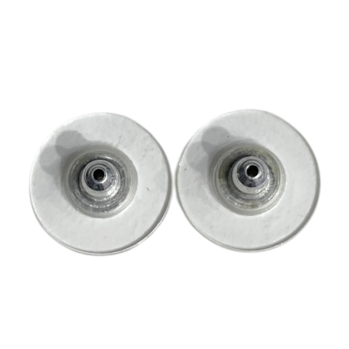 Chanel Earrings Pearl CC Logo Metal Silver White — view 6