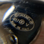 Chanel Earrings Pearl CC Logo Metal Silver White — view 7