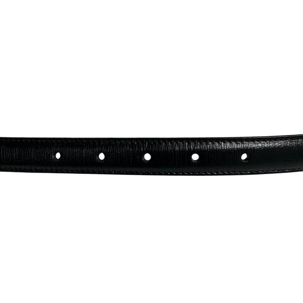 Gucci Belt Double Slim Leather Logo Black — view 6
