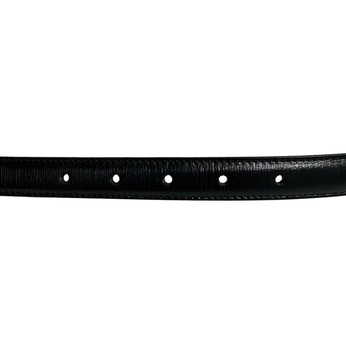 Gucci Belt Double Slim Leather Logo Black — view 6