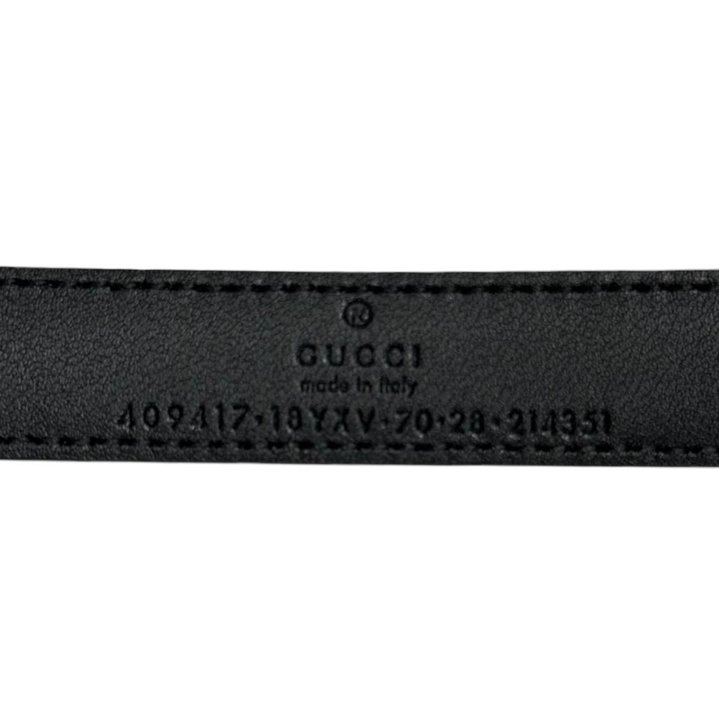 Gucci Belt Double Slim Leather Logo Black — view 8