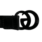Gucci Belt Double Slim Leather Logo Black — view 4