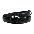 Gucci Belt Double Slim Leather Logo Black