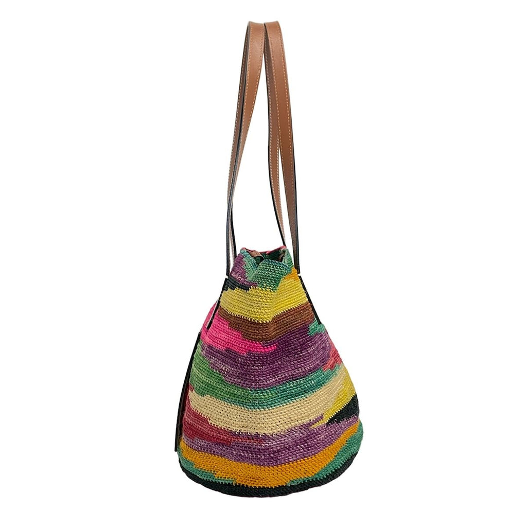 Loewe Tote Basket Pink Purple Multi Leather — view 4