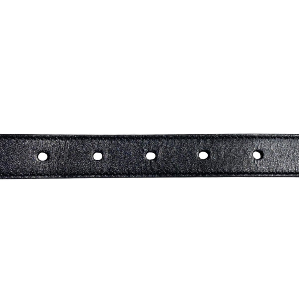 Gucci Belt GG Emblem Slim Leather Logo Black Gold — view 6